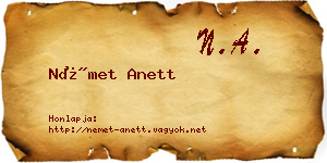 Német Anett névjegykártya